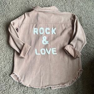 NWT denim shirt rock and love